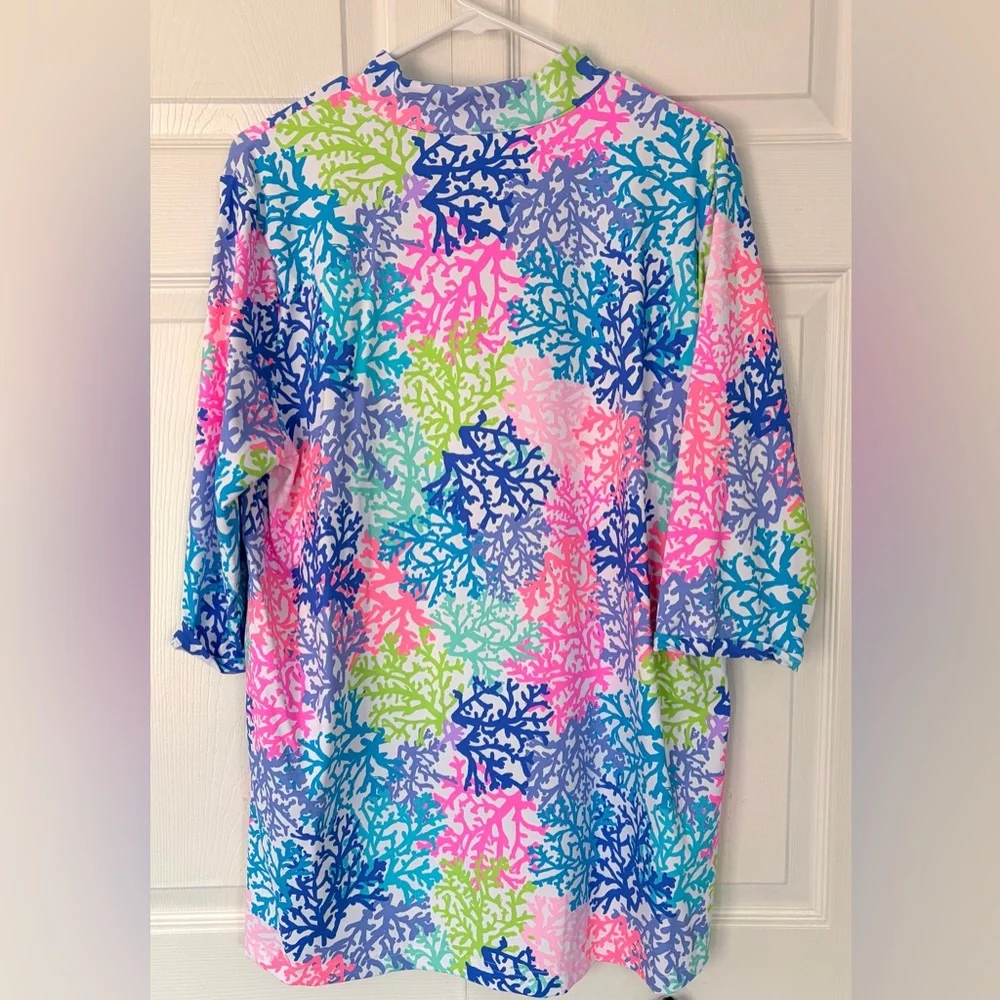 Lulu-B Women’s Top Corals Button Tunic New size XL - Picture 3 of 14
